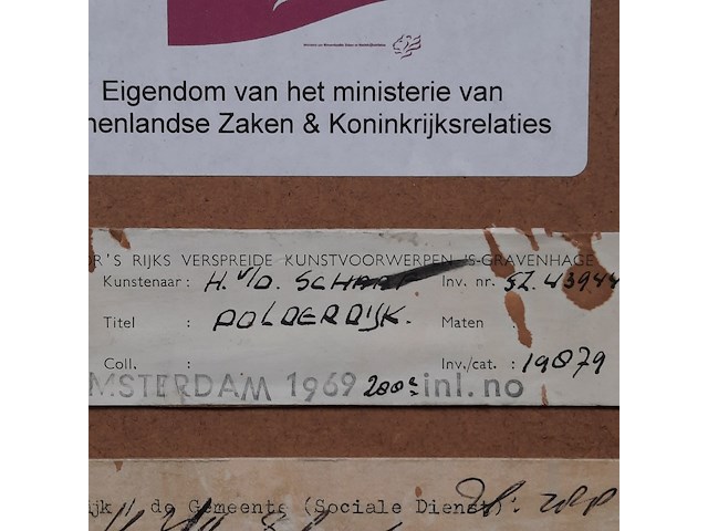 Aquarel, h. van der schaaf, polderdijk - afbeelding 8 van  9