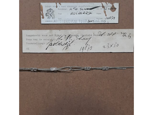 Aquarel, h. van der schaaf, polderdijk - afbeelding 9 van  9