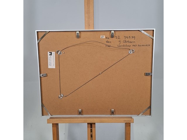 Aquarel, hans olsthoorn, landschap met korenveld, 1972 - afbeelding 7 van  8