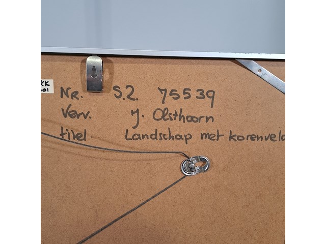 Aquarel, hans olsthoorn, landschap met korenveld, 1972 - afbeelding 8 van  8