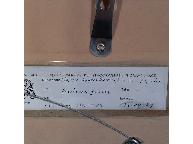 Aquarel, h.f. benoit nuyten, beschoten ijsberg, 1974 - afbeelding 7 van  7