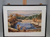 Aquarel, hofman - afbeelding 1 van  9