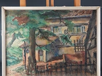 Aquarel in houten lijst - afbeelding 1 van  5