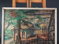 Aquarel in houten lijst - afbeelding 2 van  5