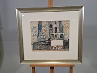 Aquarel, j. kuyper, langs het ij bok - afbeelding 1 van  7