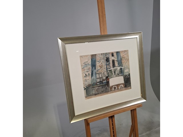 Aquarel, j. kuyper, langs het ij bok - afbeelding 2 van  7