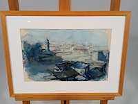 Aquarel, j. van der plas, landschap - afbeelding 1 van  7