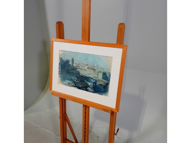 Aquarel, j. van der plas, landschap - afbeelding 3 van  7