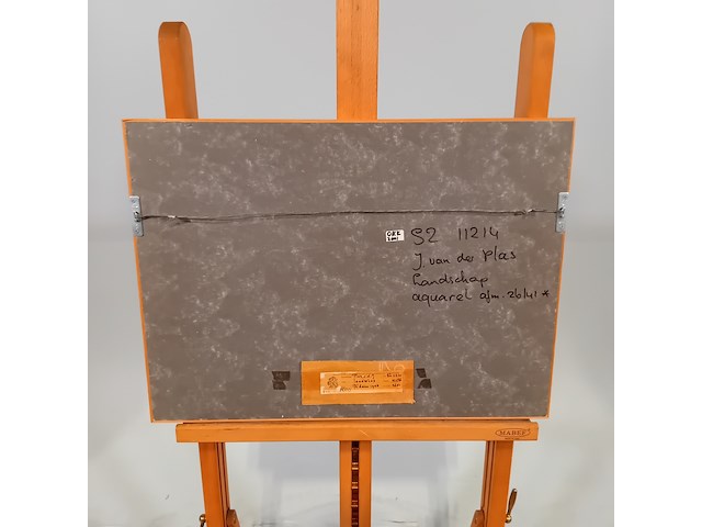 Aquarel, j. van der plas, landschap - afbeelding 6 van  7