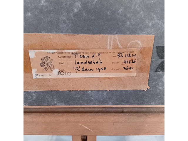 Aquarel, j. van der plas, landschap - afbeelding 7 van  7