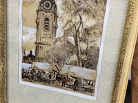 Aquarel kerktoren - afbeelding 1 van  2