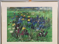 Aquarel, maya wildevuur (1944-2023), bloemenveld, 1991 - afbeelding 2 van  7