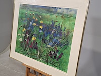 Aquarel, maya wildevuur (1944-2023), bloemenveld, 1991 - afbeelding 3 van  7