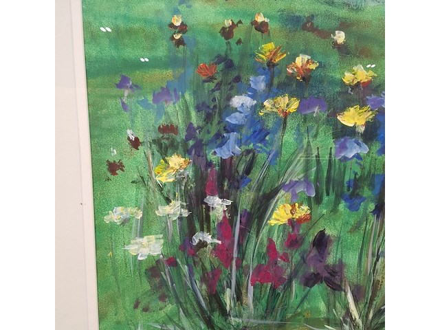 Aquarel, maya wildevuur (1944-2023), bloemenveld, 1991 - afbeelding 5 van  7