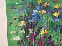 Aquarel, maya wildevuur (1944-2023), bloemenveld, 1991 - afbeelding 5 van  7