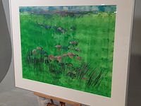 Aquarel, maya wildevuur (1944-2023), bloemenveld, 1991 - afbeelding 4 van  9