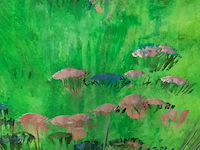 Aquarel, maya wildevuur (1944-2023), bloemenveld, 1991 - afbeelding 6 van  9