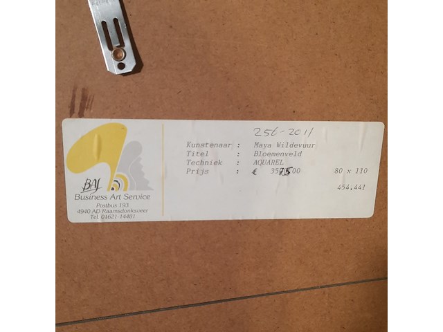 Aquarel, maya wildevuur (1944-2023), bloemenveld, 1991 - afbeelding 9 van  9