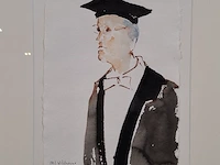 Aquarel maya wildevuur (1944-2023), hoogleraar, bouwjaar 2005 - afbeelding 3 van  9
