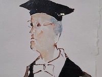 Aquarel maya wildevuur (1944-2023), hoogleraar, bouwjaar 2005 - afbeelding 4 van  9