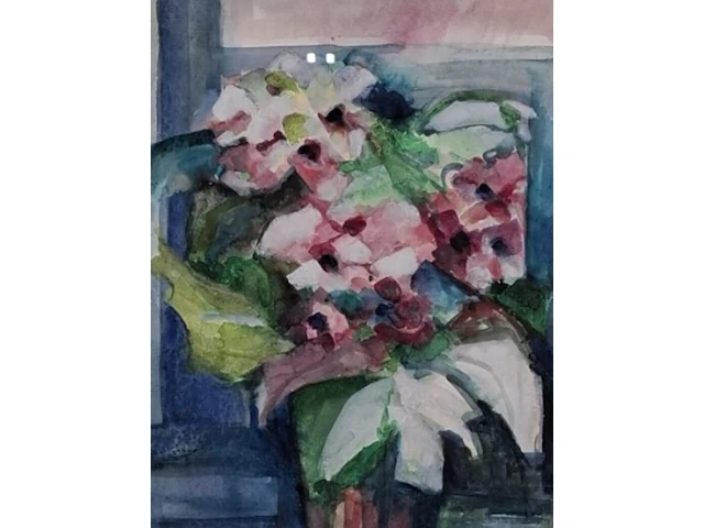 Aquarel maya wildevuur (1944-2023), hortensia, bouwjaar 1990 - afbeelding 1 van  9