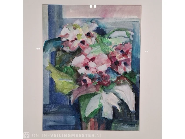 Aquarel maya wildevuur (1944-2023), hortensia, bouwjaar 1990 - afbeelding 3 van  9