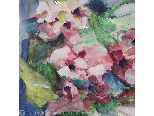 Aquarel maya wildevuur (1944-2023), hortensia, bouwjaar 1990 - afbeelding 4 van  9