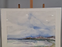 Aquarel, maya wildevuur (1944-2023), zeezicht, 1989 - afbeelding 2 van  9