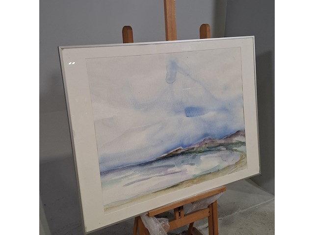 Aquarel, maya wildevuur (1944-2023), zeezicht, 1989 - afbeelding 3 van  9