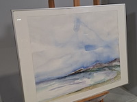 Aquarel, maya wildevuur (1944-2023), zeezicht, 1989 - afbeelding 3 van  9