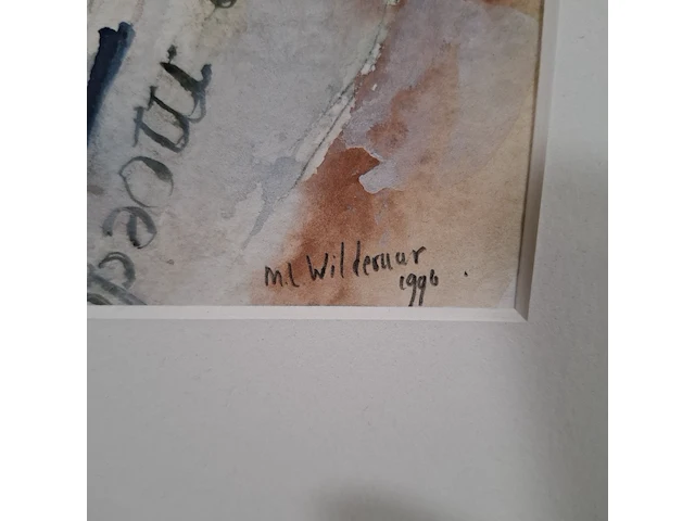 Aquarel, maya wildevuur, bos radijs op krant, 1996 - afbeelding 4 van  9