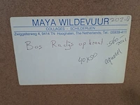 Aquarel, maya wildevuur, bos radijs op krant, 1996 - afbeelding 9 van  9