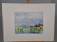 Aquarel, maya wildevuur, waterland, 1990