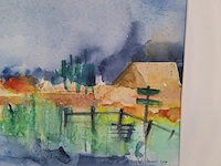 Aquarel, maya wildevuur, waterland, 1990 - afbeelding 2 van  9