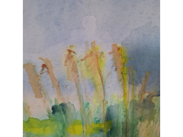 Aquarel, maya wildevuur, waterland, 1990 - afbeelding 3 van  9