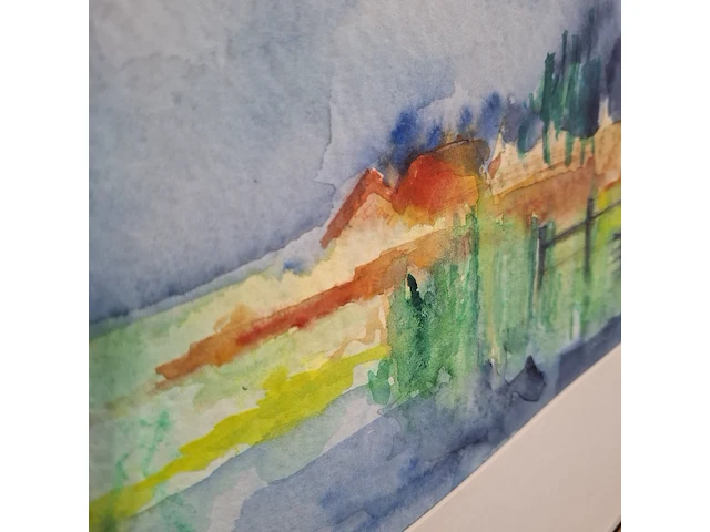 Aquarel, maya wildevuur, waterland, 1990 - afbeelding 4 van  9