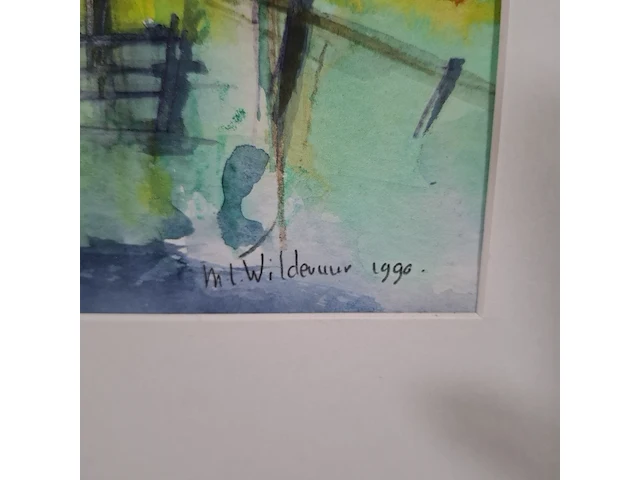 Aquarel, maya wildevuur, waterland, 1990 - afbeelding 5 van  9
