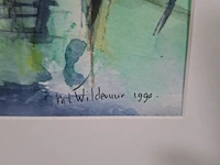 Aquarel, maya wildevuur, waterland, 1990 - afbeelding 5 van  9