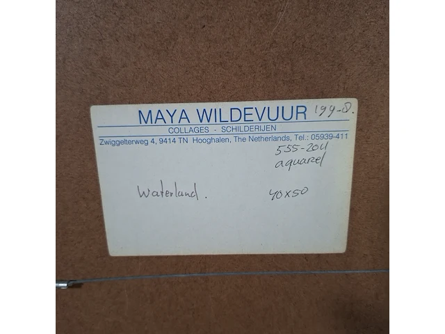 Aquarel, maya wildevuur, waterland, 1990 - afbeelding 9 van  9