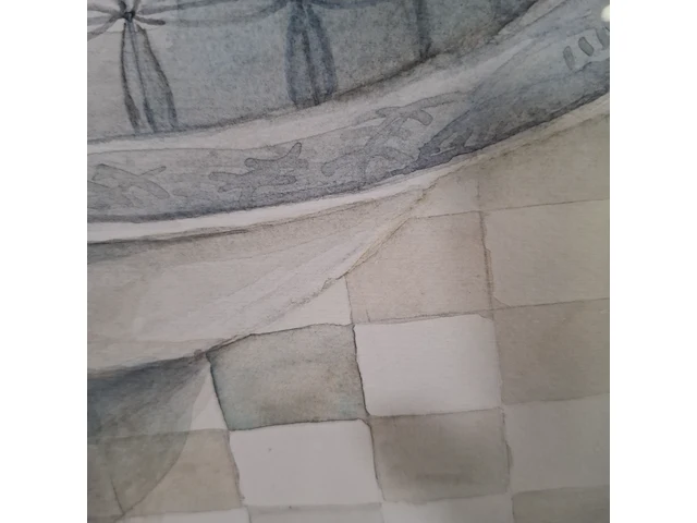 Aquarel, mw. c. b. wortel, chinese schaal, 1981 - afbeelding 3 van  9