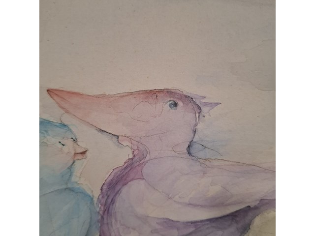 Aquarel, p. hovens greve, vogelpersonen, 1979 - afbeelding 6 van  10