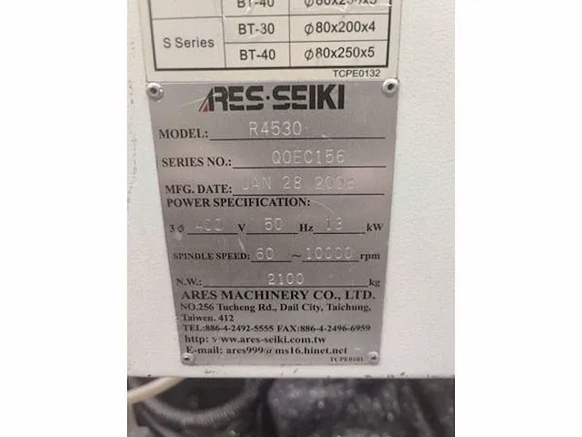 Ares seiki - r 4580 - cnc bewerkingscentra - afbeelding 11 van  12