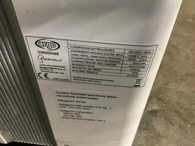 Argo glamour mobiele airco - afbeelding 5 van  5