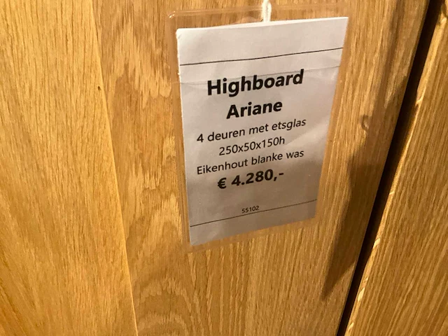 Ariane eiken highboardkast - afbeelding 10 van  10