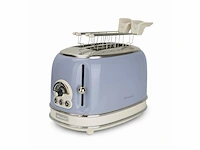Ariete 0155/05 vintage broodrooster 2 sneden met tostiklemmen 810 watt blauw - afbeelding 1 van  3