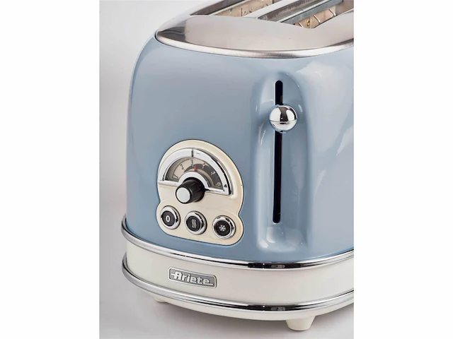 Ariete 0155/05 vintage broodrooster 2 sneden met tostiklemmen 810 watt blauw - afbeelding 2 van  3
