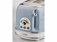 Ariete 0155/05 vintage broodrooster 2 sneden met tostiklemmen 810 watt blauw - afbeelding 2 van  3