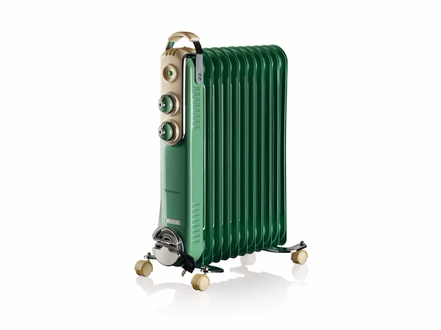 Ariete 0839/14 vintage olieradiator 2500 watt tot 30m2 3 standen 360 wieltjes mint groen - afbeelding 1 van  4