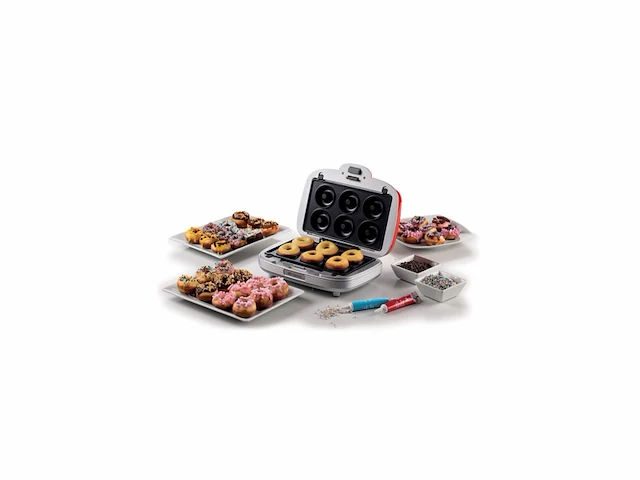 Ariete 1972/00 50's style tosti apparaat ook voor donuts & muffins 700w 3 verwisselbare platen rood - afbeelding 3 van  4