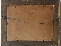 Aris knikker (1887 - 1962), olieverf op paneel, “aangemeerde bootjes op een ven”. te dateren circa 1930, gesigneerd links onder. - afbeelding 4 van  4